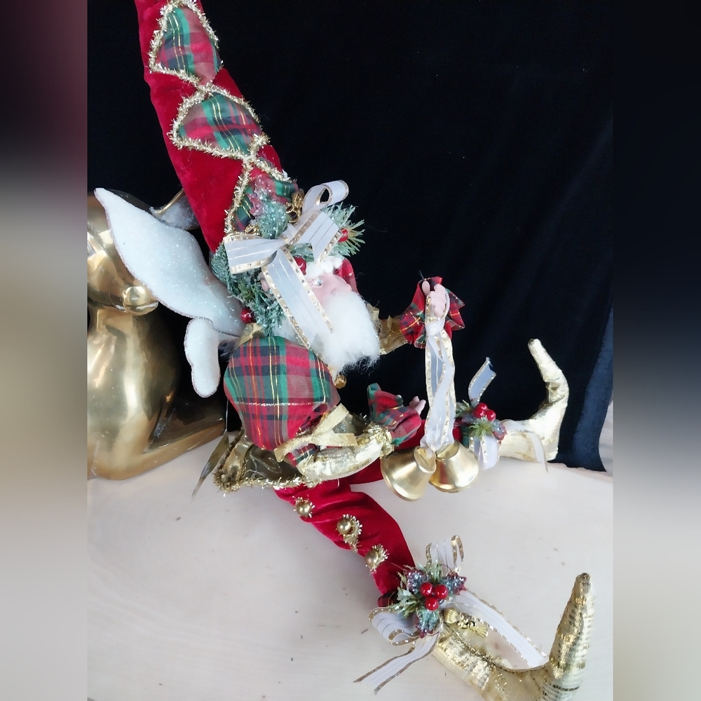 Mark Roberts Christmas Fairy Elf Blue Twinkling Eyes with Bells on - Picture 6 of 13